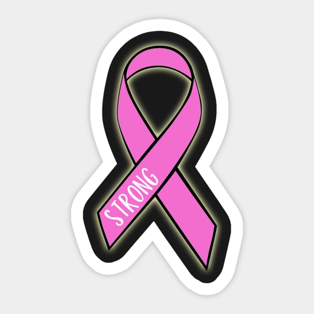 Breast Cancer Strong Sticker by charlescheshire